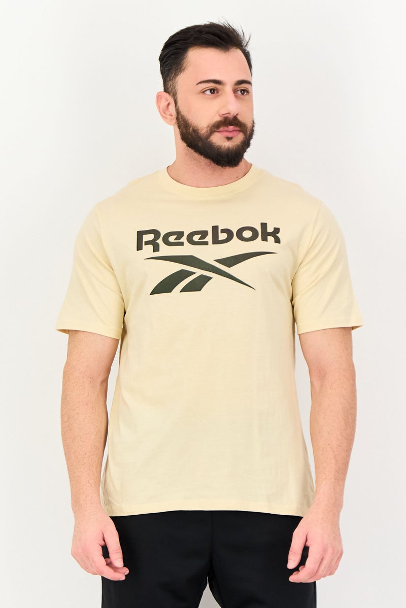 Reebok Men Sportswear Fit Short Sleeve Outdoor T-Shirt, Beige - Image 1