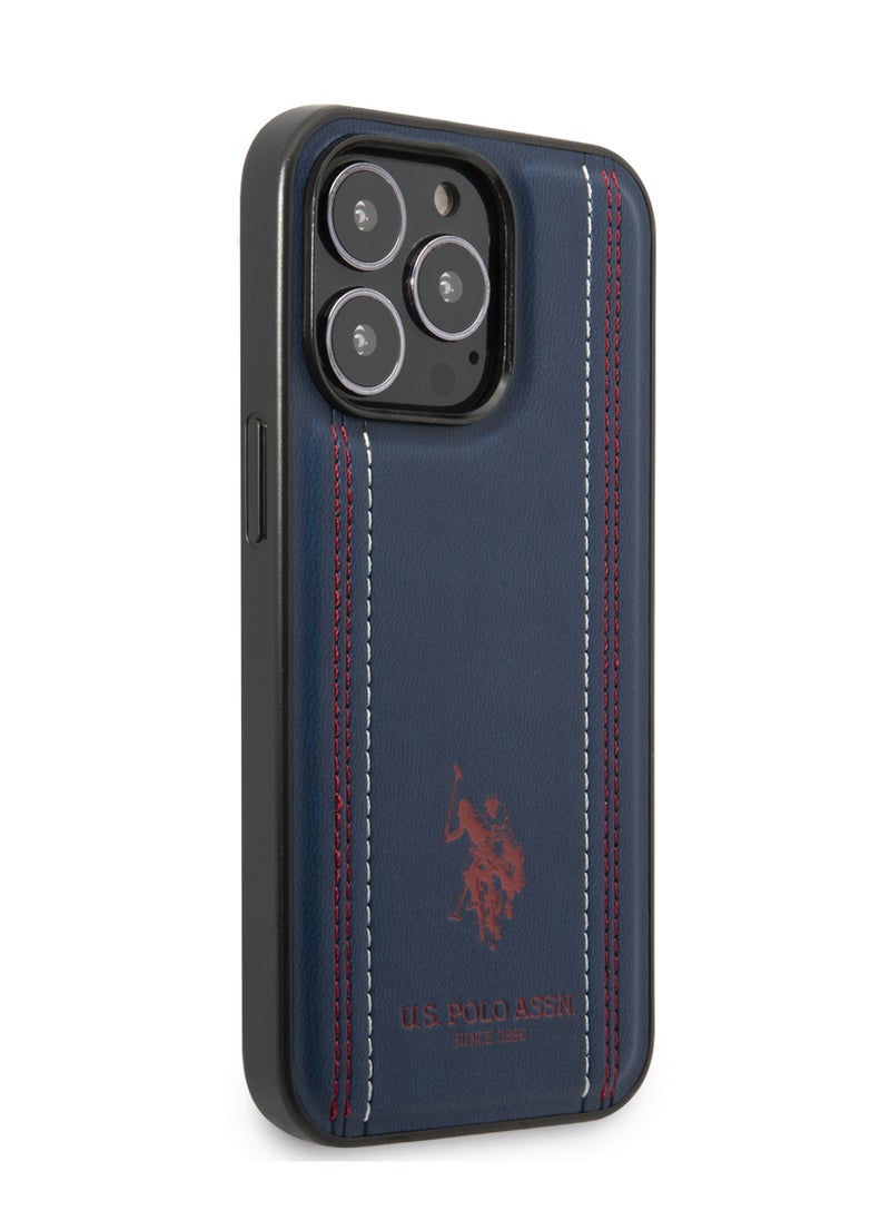 iPhone 14 Pro Max Case PU Leather with Stitched Lines Double Line & Horse Logo - Navy - pzsku/ZC37CB195CD87E0540109Z/45/_/1718805534/9ec8b229-707f-4364-912d-5bb0d2c5bc7f