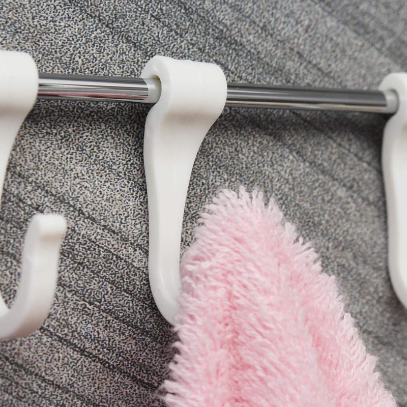 Peyx Plastic Hook Rail Stainless Self Adhesive Utensil Set for Kitchen Bathroom Magic Wall Sticker 6 HangerBathroom TowelUtensil Hook HolderBedroom Clothing Hanger - Image 5