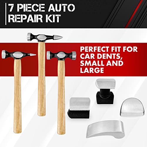 ct C&T Auto Body Repair Tool Kit,7 Piece,Car Body Repair Tool Kit, Carbon Steel Dolly and Hammer Dent Body Fender Tool Set - Image 5