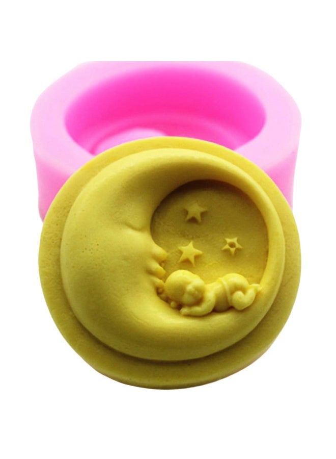 Moon Sleeping Baby And Stars Art Craft Silicone Mold For Handmade Soap Lotion Bar Bath Bomb - Image 1