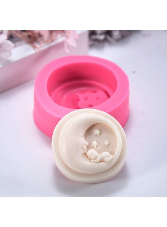 Moon Sleeping Baby And Stars Art Craft Silicone Mold For Handmade Soap Lotion Bar Bath Bomb - Image 4