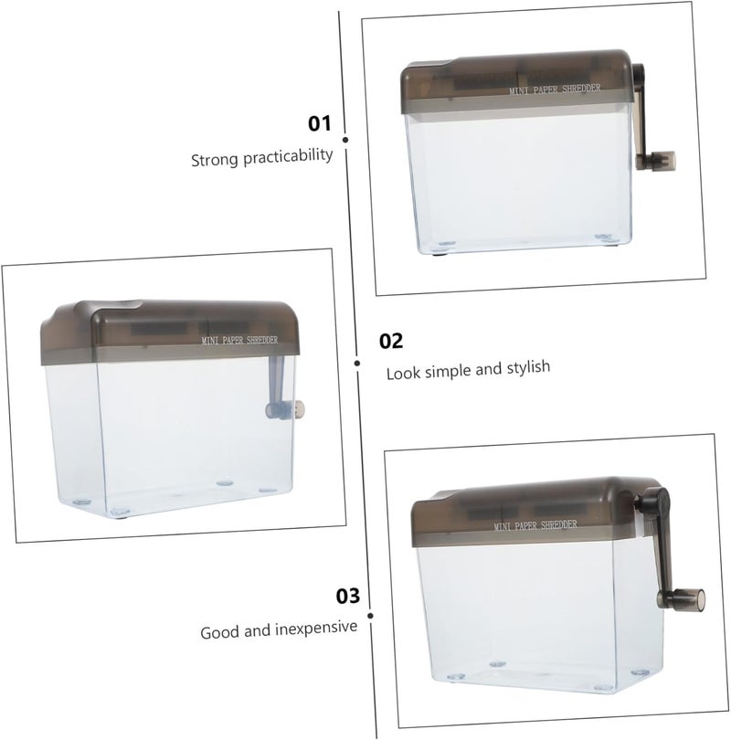 Beavorty Manual Paper Shredder A6 Mini Desktop Hand-Operated Strip Cutter Portable Document Shredder for Home Office Use - Image 3