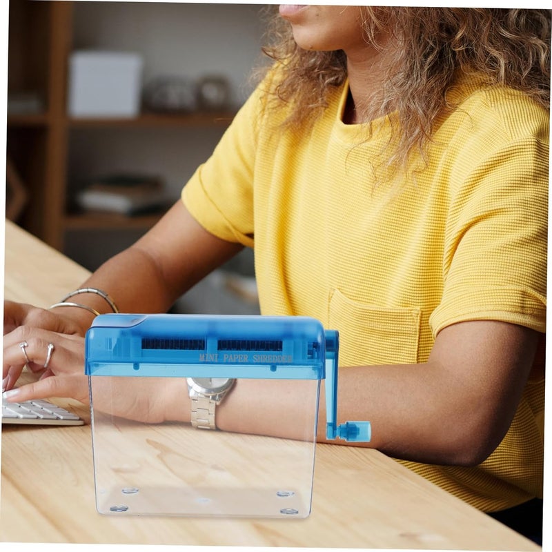 Beavorty Manual Paper Shredder A6 Mini Desktop Hand-Operated Strip Cutter Portable Document Shredder for Home Office Use - Image 5