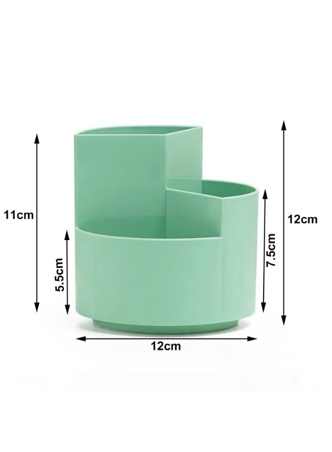 حامل أقلام ثلاثي الشبكات قابل للدوران، صندوق تخزين أقلام مكتبي للطلاب - Image 2