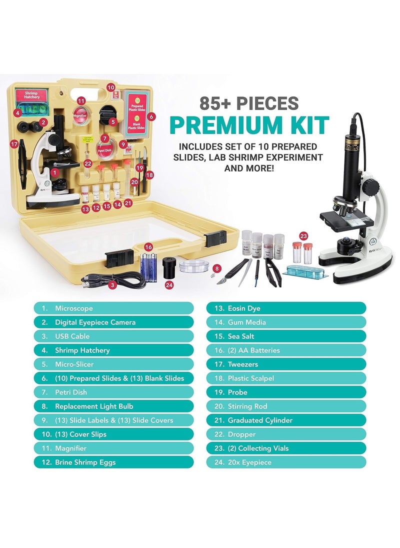 AmScope IQCREW M40PS25W Kids Premium 85 Piece Microscope Color Camera and Interactive Kids Software Kit with Professional 25Piece Prepared Slide Set  - Image 2