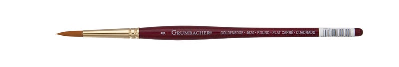 Grumbacher Goldenedge Golden Toray Round Watercolor Brush Synthetic Bristles Size 6 46206