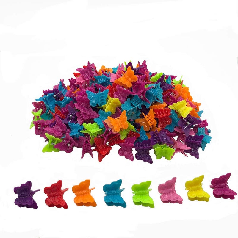 XIEHE 100 Packs Assorted Color Butterfly Hair Clips, Beautiful Mini Clips Accessories for Women and Girls, Random - Image 2