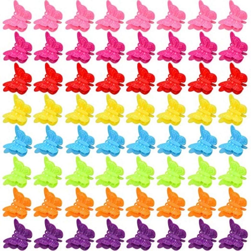 XIEHE 100 Packs Assorted Color Butterfly Hair Clips, Beautiful Mini Clips Accessories for Women and Girls, Random - Image 1