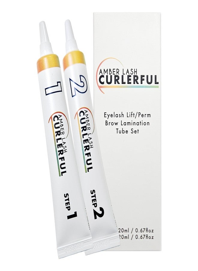 Amber Lash Curlerful, Brow Lamination Tube Set, For Professional Brow Perm, Step 1 & Step 2, 20 ml / 0.67 floz each - Image 1