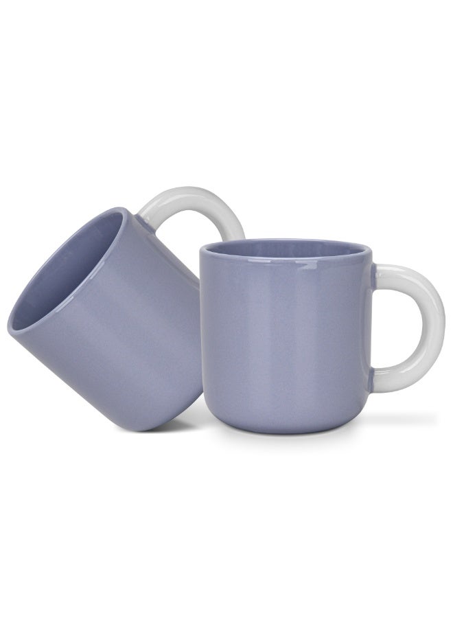 Fissman أكواب قهوة من قطعتين سعة 360 مل من البورسلين العظمي الجديد، أكواب شاي مطبوعة، كوب سيراميك بنفسجي للمشروبات الساخنة، لاتيه، كابتشينو، للاستخدام في المكتب أو المنزل - Image 1