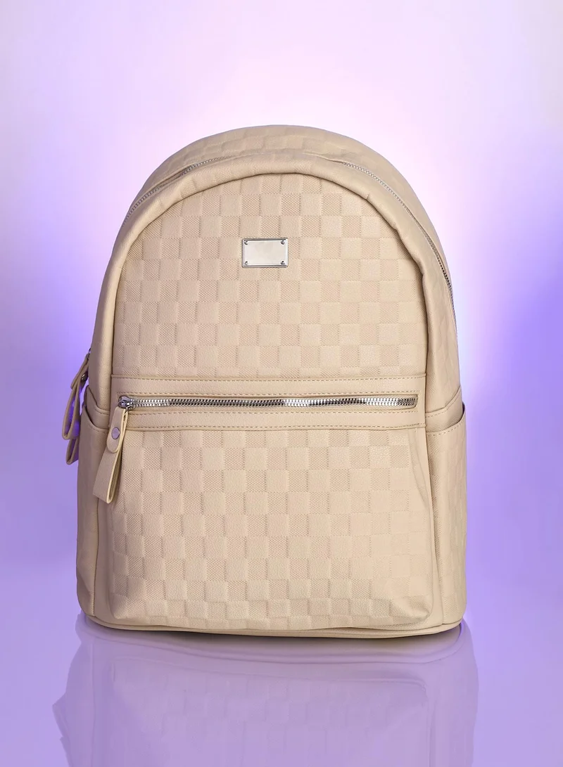 Haute Sauce Checkered Embossed Backpack