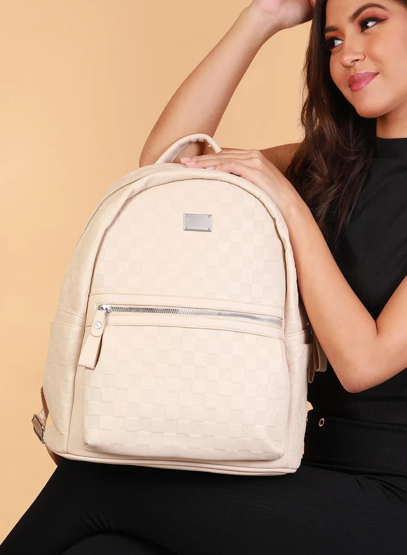 Haute Sauce Checkered Embossed Backpack