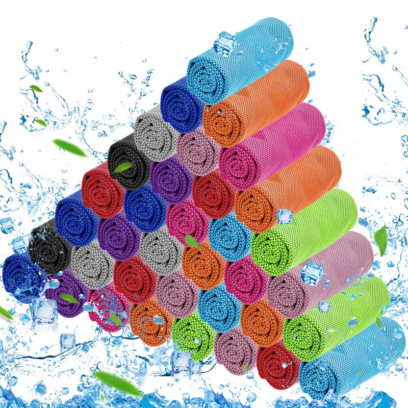 MENOLY 50 Pack Cooling Towel Workout Towel Ice Towel for Neck32x12 Microfiber Towel Soft Breathable Chilly Towel for Sports Gym Yoga Camping Running Fitness Workout  More Activities