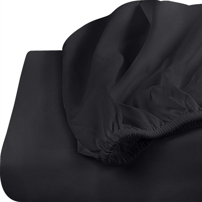 Utopia Bedding Queen Fitted Sheet - Extra Deep Pocket - 21 Inch Deep Pocket - Soft Microfiber -Shrinkage and Fade Resistant-Easy Care -1 Fitted Sheet Only (Black) - Image 4