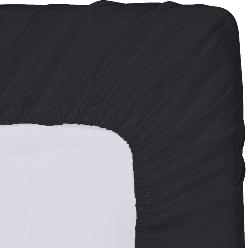 Utopia Bedding Queen Fitted Sheet - Extra Deep Pocket - 21 Inch Deep Pocket - Soft Microfiber -Shrinkage and Fade Resistant-Easy Care -1 Fitted Sheet Only (Black) - Image 5