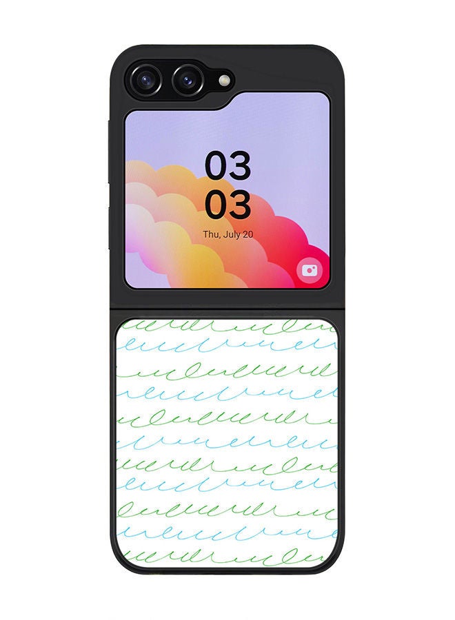 Stylizedd Rugged Black edge case for Samsung Galaxy Z Flip5, Slim fit Soft Case Flexible Rubber Edges Anti Drop TPU Gel Thin Cover -  Cursive Story - Image 1