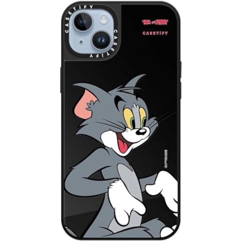 Casetify Mirror Case for iPhone 14 Plus 【Tom and Jerry Colab/Reflective / 4.9ft Drop Protection/Compatible with Magsafe】 - Tom Character - Black on Black - Image 3