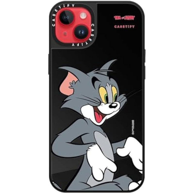 Casetify Mirror Case for iPhone 14 Plus 【Tom and Jerry Colab/Reflective / 4.9ft Drop Protection/Compatible with Magsafe】 - Tom Character - Black on Black - Image 5