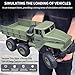 JPJCOOY RC Military Truck 6x6 Road Remote Control Car 116 Scale Remote Control Truck 4WD All Terrain Rock Army Transport Vehicle Toy Vehicle for Kids Children Boy Gift - Image 3