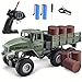 JPJCOOY RC Military Truck 6x6 Road Remote Control Car 116 Scale Remote Control Truck 4WD All Terrain Rock Army Transport Vehicle Toy Vehicle for Kids Children Boy Gift - Image 2