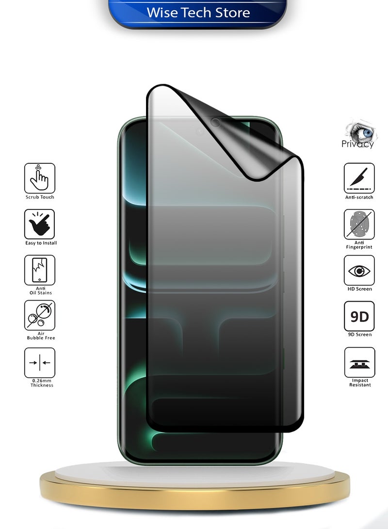 Wtech Infinix Note 60 / Infinix Note 60 Pro 5G 2026 Premium Nano Ceramic Privacy Full Glue Full Cover Matte Flexible Screen Protector (MSCNMP) - Clear/Black - Image 2