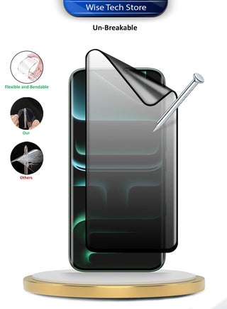 حامي شاشة مرن مطفي كامل التغطية بلصق كامل للخصوصية نانو سيراميك Premium لهاتف Infinix Note 60 / Infinix Note 60 Pro 5G 2026 (MSCNMP) - شفاف/أسود - view 3