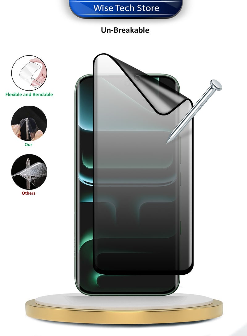 Wtech Infinix Note 60 / Infinix Note 60 Pro 5G 2026 Premium Nano Ceramic Privacy Full Glue Full Cover Matte Flexible Screen Protector (MSCNMP) - Clear/Black - Image 3