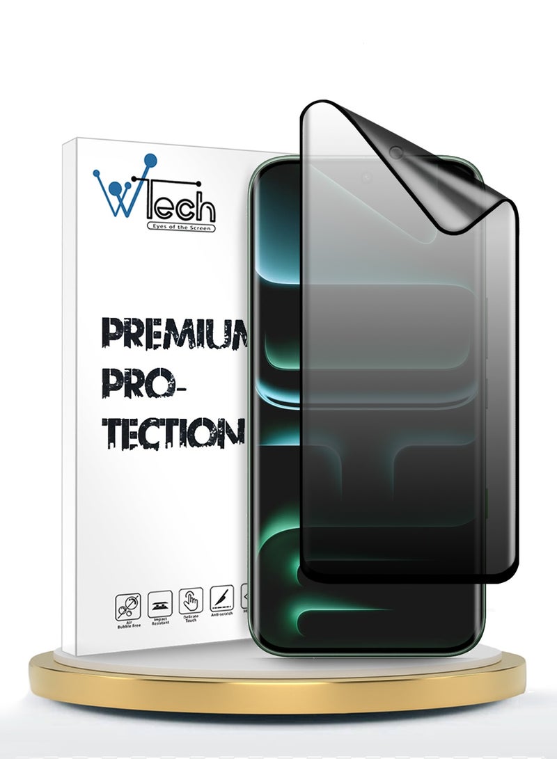 Wtech Infinix Note 60 / Infinix Note 60 Pro 5G 2026 Premium Nano Ceramic Privacy Full Glue Full Cover Matte Flexible Screen Protector (MSCNMP) - Clear/Black - Image 1