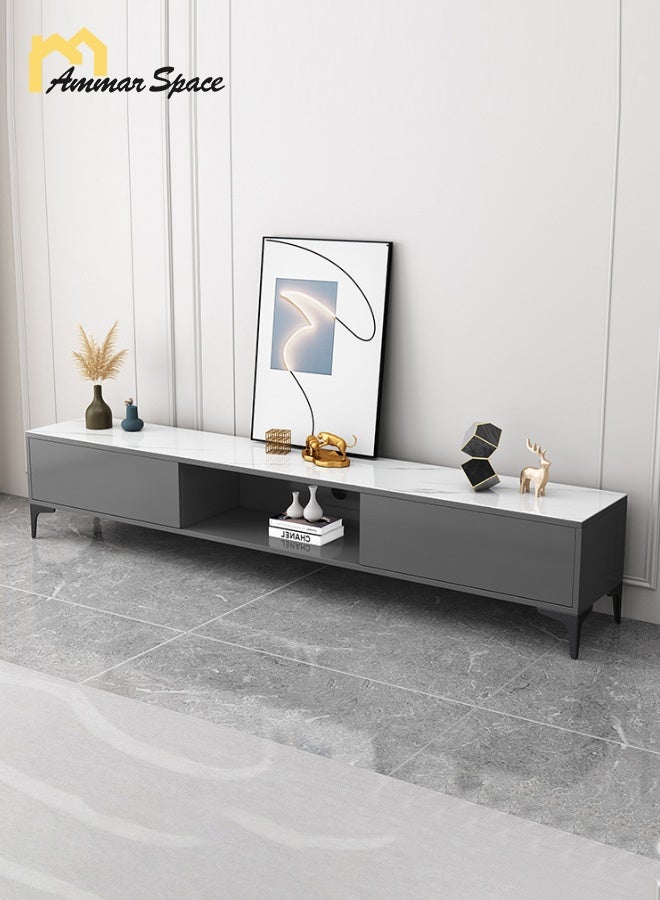 مساحة عمار خزانة تلفزيون 120*35*40 سم، طاولة حامل تلفزيون، رفوف تخزين لغرفة المعيشة، مركز ترفيهي حديث وطاولة وحدة تحكم تلفزيون للوسائط الصناعية - Image 1