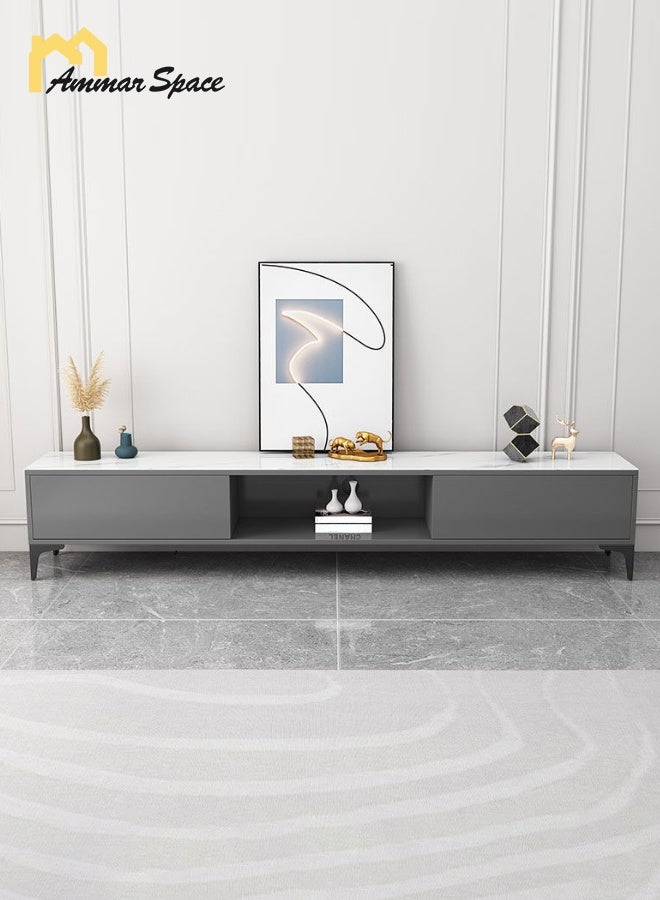 مساحة عمار خزانة تلفزيون 120*35*40 سم، طاولة حامل تلفزيون، رفوف تخزين لغرفة المعيشة، مركز ترفيهي حديث وطاولة وحدة تحكم تلفزيون للوسائط الصناعية - Image 2