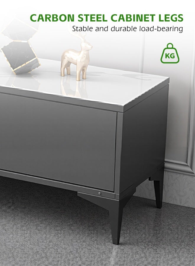 مساحة عمار خزانة تلفزيون 120*35*40 سم، طاولة حامل تلفزيون، رفوف تخزين لغرفة المعيشة، مركز ترفيهي حديث وطاولة وحدة تحكم تلفزيون للوسائط الصناعية - Image 5