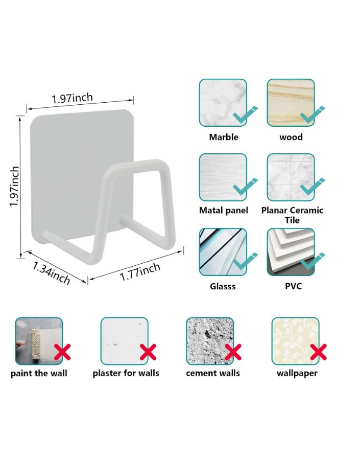 10PCS Stainless Steel Sticky Sponge Holder for Kitchen Sink, Adhesive Scrubber Hanger Organizer - Image 5