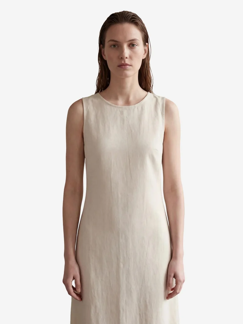 MY FASHION Cream Natural MY FASHION Back Detailed Midi Dress for Women | Best Price UAE