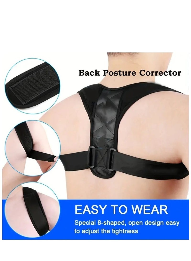 أيه بي جي مصحح وضعية الظهر للرجال والنساء - دعامة ظهر تقويمية قابلة للتعديل لمحاذاة العمود الفقري ودعم الكتف - حزام تقويم وضعية الجسم لتخفيف آلام الجزء العلوي والسفلي من الظهر - Image 2