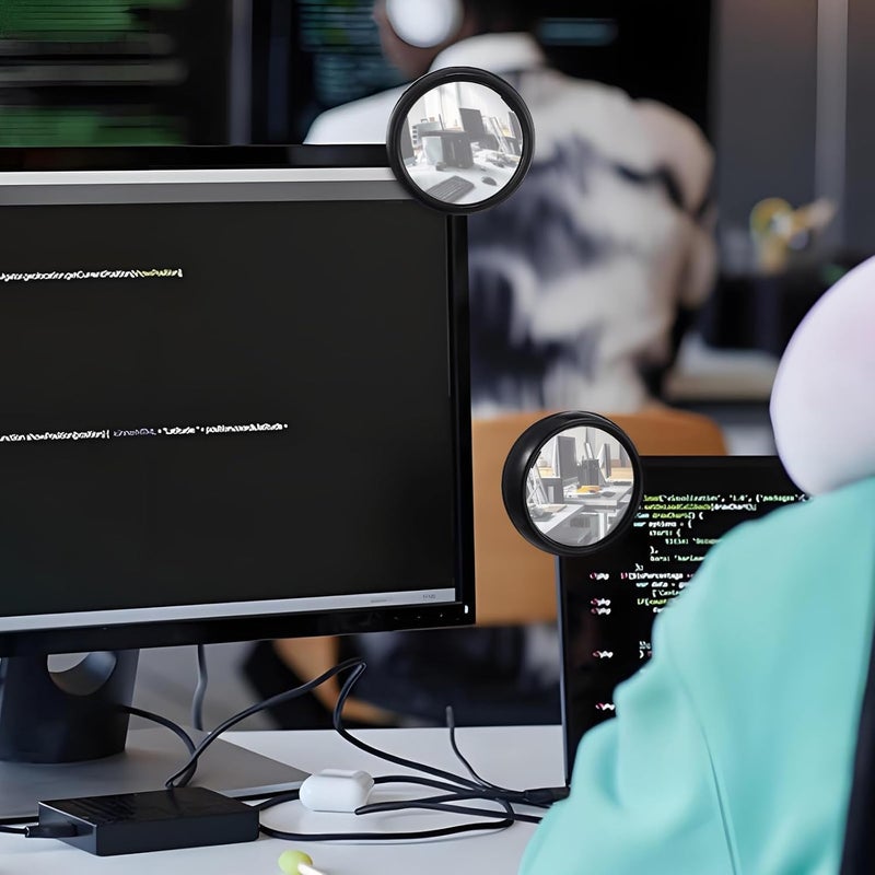 مرآة مراقبة خلفية للشاشة الكمبيوتر مصنوعة من البلاستيك الأكريليكي المقوس، قابلة للتثبيت على الشاشة، مناسبة للمكاتب والكابينات - Image 4