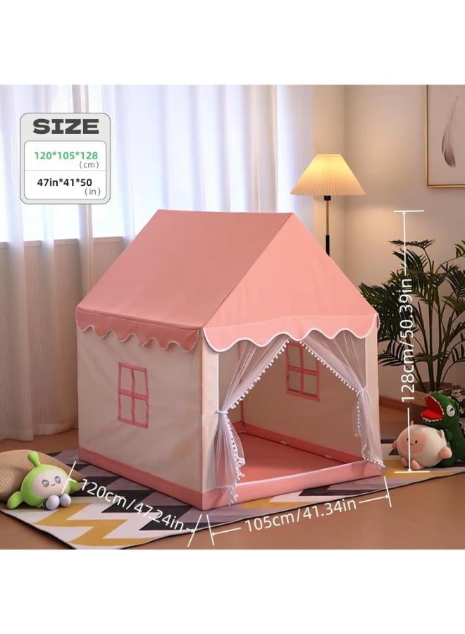 Children’s Princess Castle Play Tent with LED Star Lights - Image 2