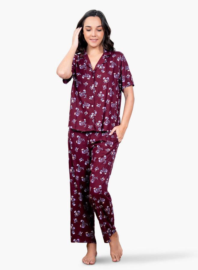 Aadaraya Floral Print Pyjama Set - Image 2