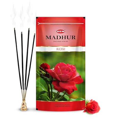 Hem Madhur Rose Incense Sticks | Premium Agarbatti in Resealable Zip Pouch | Elegant Rose Aroma for Puja, Meditation & Home Freshness | Burns 35-40 Min | Approx. 100 Sticks | 135g Pack - Image 1