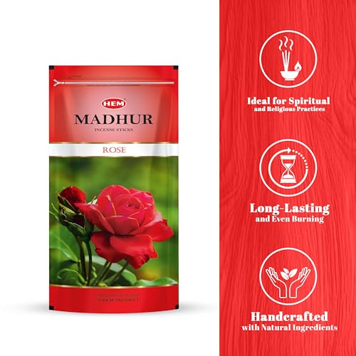 Hem Madhur Rose Incense Sticks | Premium Agarbatti in Resealable Zip Pouch | Elegant Rose Aroma for Puja, Meditation & Home Freshness | Burns 35-40 Min | Approx. 100 Sticks | 135g Pack - Image 4
