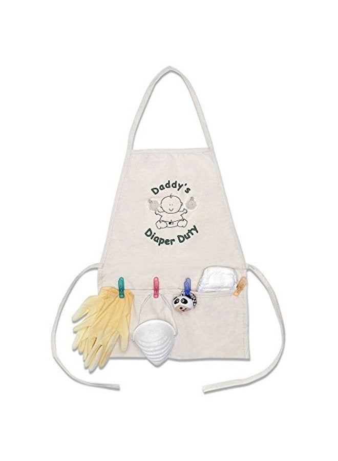 Genius Baby Toys The ORIGINAL Daddy's Diaper Duty Apron and New Dad Gag Gift with Bottle Nipples, Gloves, Mask, Clothespins  - Image 1