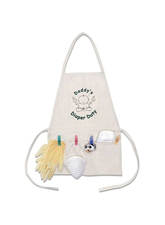 Genius Baby Toys The ORIGINAL Daddy's Diaper Duty Apron and New Dad Gag Gift with Bottle Nipples, Gloves, Mask, Clothespins  - Image 3