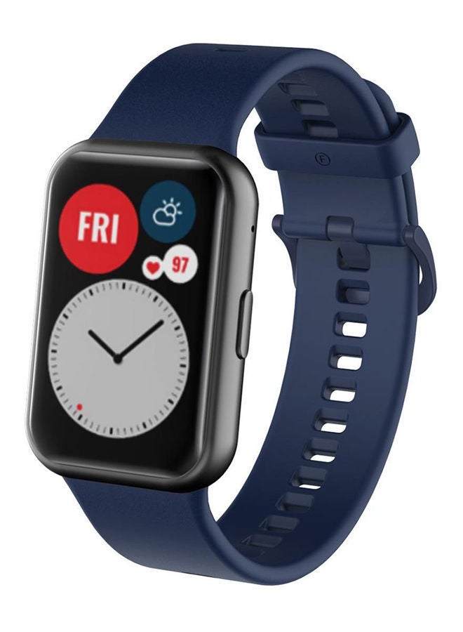 Silicone Huawei Watch Fit Replacement Band Blue - Image 2