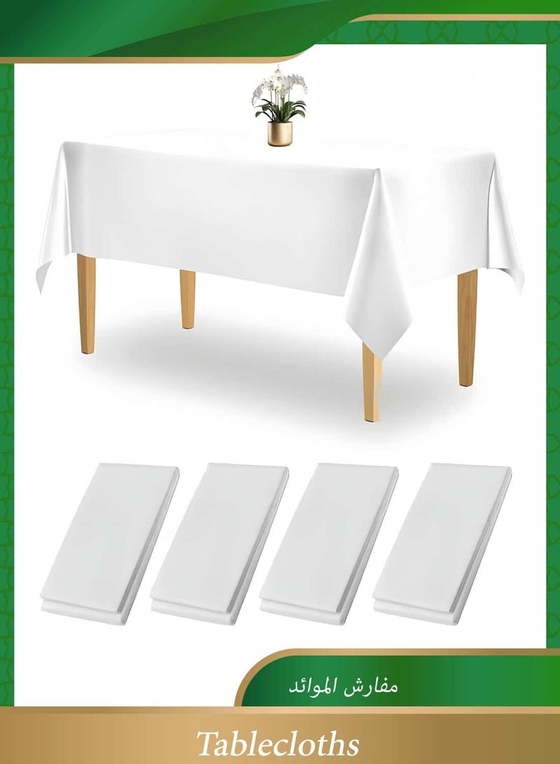 4 حزمة المتاح مفارش المائدة البلاستيك مستطيل مفرش طاولة مقاوم للماء غطاء الطاولة الزخرفية للشواء حفل زفاف استخدام داخلي أو في الهواء الطلق