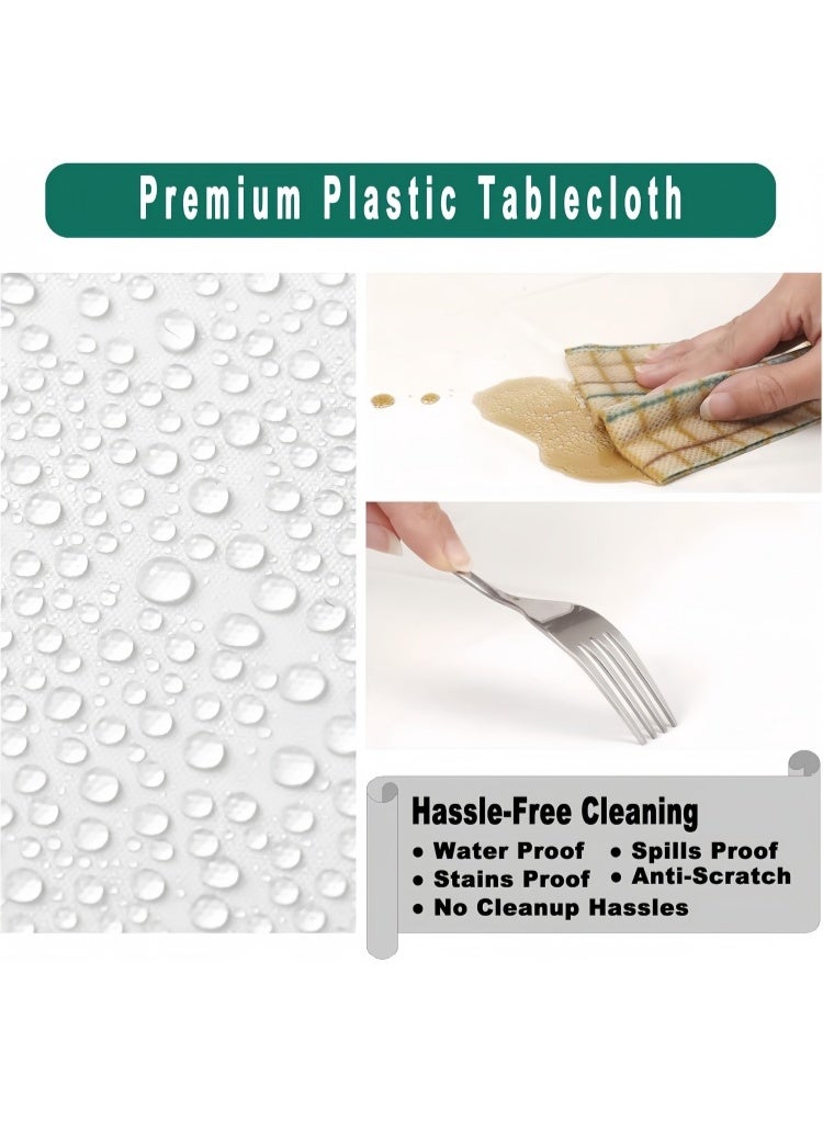 Anmi 4 Pack Disposable Tablecloths Plastic Rectangle Table Cloth Waterproof Decorative Table Cover for BBQ Party Wedding Indoor or Outdoor Use - Image 4
