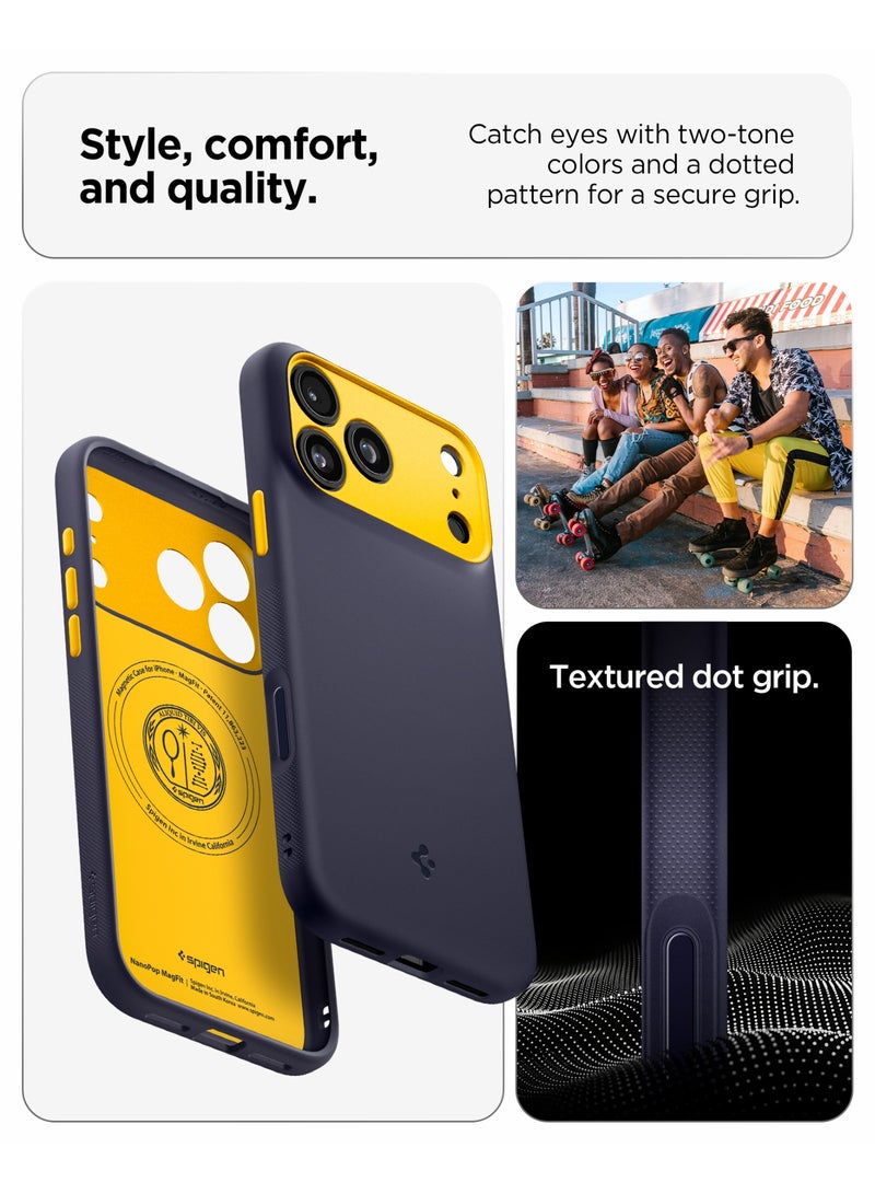 Spigen Nano Pop MagFit iPhone 17 Pro Max MagSafe Case Cover Mil Grade - Blueberry Navy - Image 4
