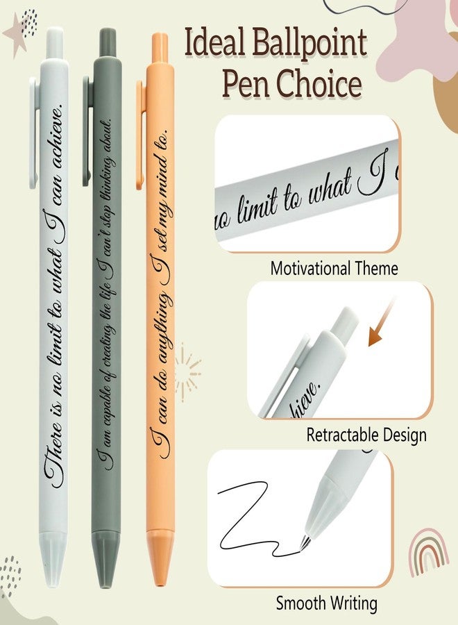 Funrous 48 Pcs Inspirational Pens Bulk Retractable Motivational Ballpoint Pens Positive Affirmation Gift for Staff Teacher Coworker Student Employee Appreciation School Office Home, 12 Style(Color 2) - Image 4