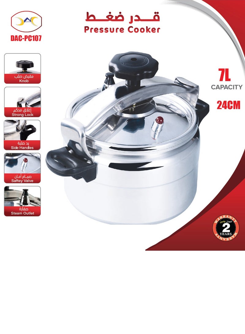 DLC 7 liter silencer pressure cooker according to the written picture