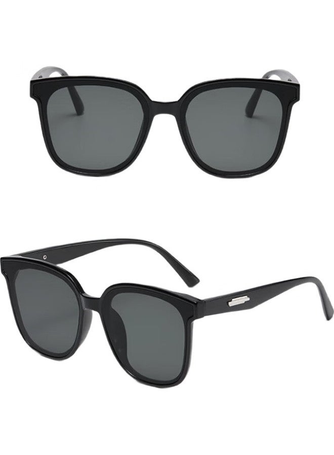 Bai Xiaoshe White Luxury Gm Style Sunglasses-L337 [Black Frame Black Lens] Sunshade Sunglasses Style Men And Women Driving Sunglasses - Image 1