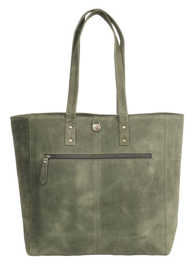 ANTONIO VALERIA Alexis Green Hunter Leather Tote/Top Handle Shoulder Bag for Women - Image 3